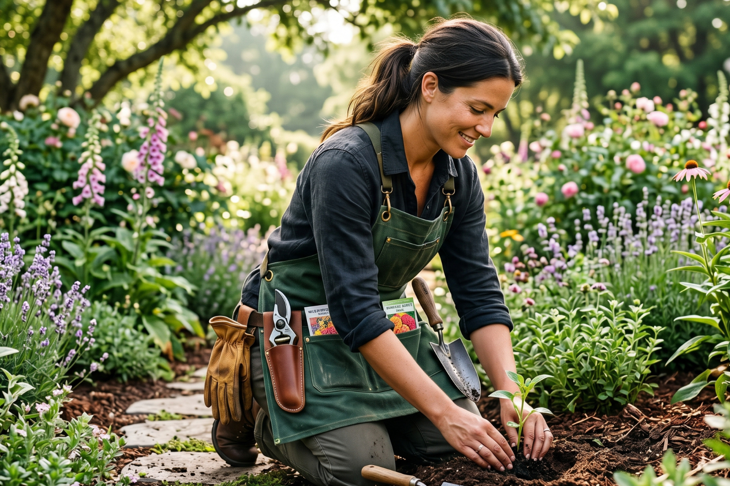 leather gardening tool belt